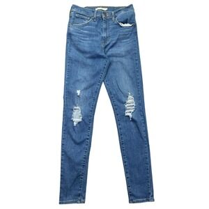 Levi's Mile‎ High Super Skinny Ripped Distressed Jeans Women's Sz 28 Fits 27"